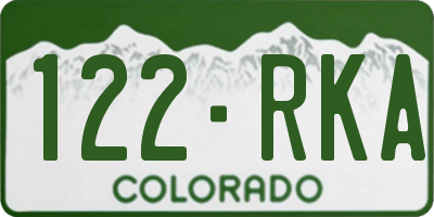 CO license plate 122RKA