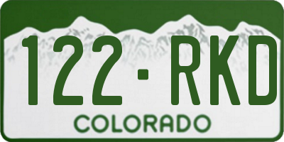 CO license plate 122RKD