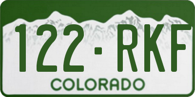 CO license plate 122RKF
