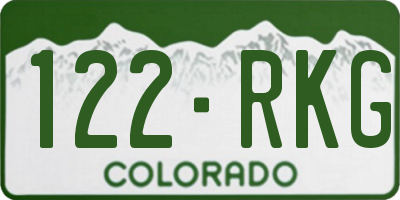 CO license plate 122RKG