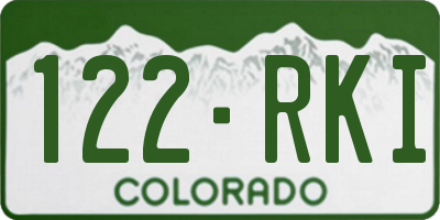 CO license plate 122RKI