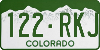 CO license plate 122RKJ