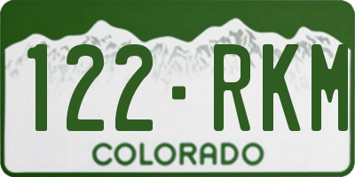 CO license plate 122RKM