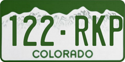 CO license plate 122RKP