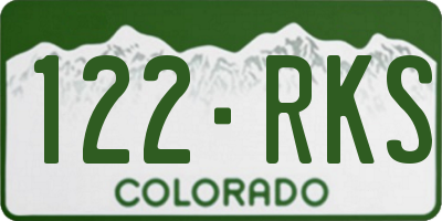 CO license plate 122RKS