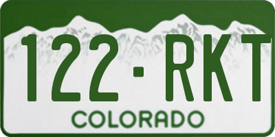CO license plate 122RKT