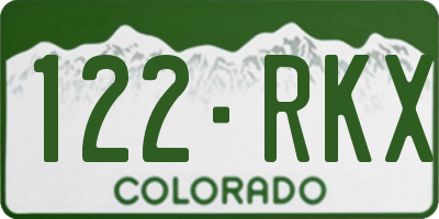 CO license plate 122RKX