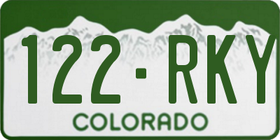 CO license plate 122RKY