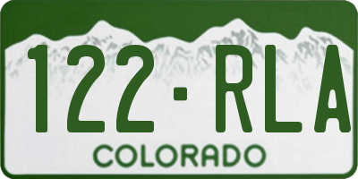 CO license plate 122RLA