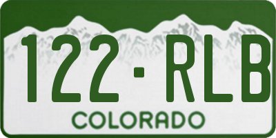 CO license plate 122RLB