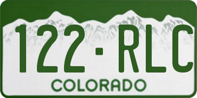 CO license plate 122RLC