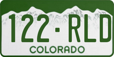 CO license plate 122RLD