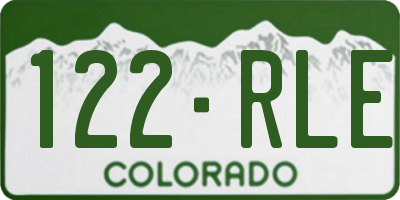 CO license plate 122RLE