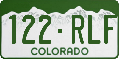 CO license plate 122RLF