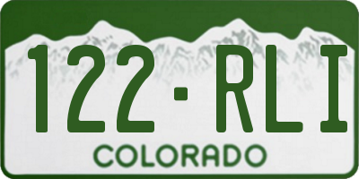 CO license plate 122RLI
