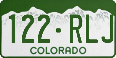 CO license plate 122RLJ