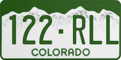 CO license plate 122RLL