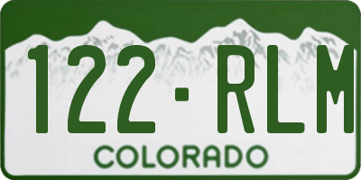 CO license plate 122RLM