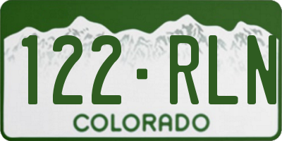 CO license plate 122RLN