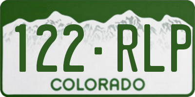 CO license plate 122RLP