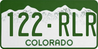 CO license plate 122RLR