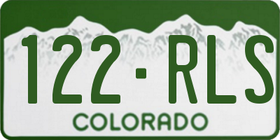CO license plate 122RLS