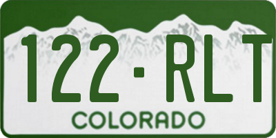 CO license plate 122RLT