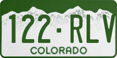 CO license plate 122RLV