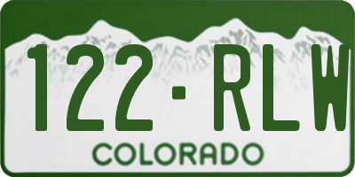 CO license plate 122RLW