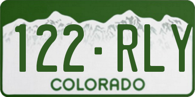 CO license plate 122RLY