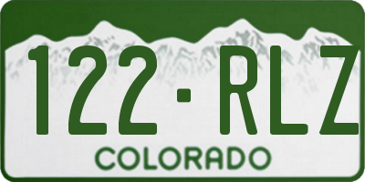 CO license plate 122RLZ