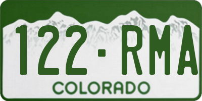 CO license plate 122RMA