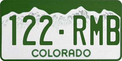CO license plate 122RMB