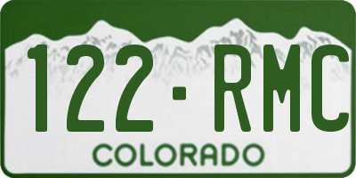 CO license plate 122RMC