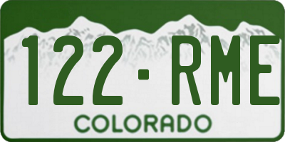 CO license plate 122RME