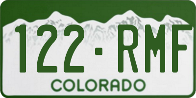 CO license plate 122RMF