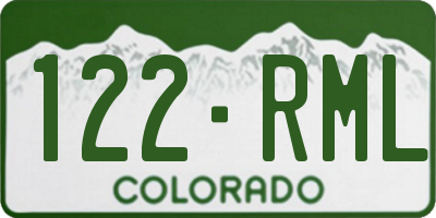 CO license plate 122RML
