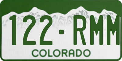 CO license plate 122RMM