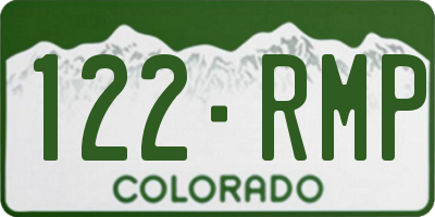 CO license plate 122RMP