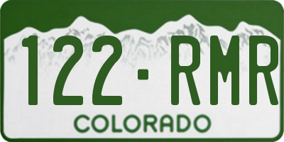 CO license plate 122RMR