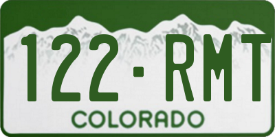 CO license plate 122RMT