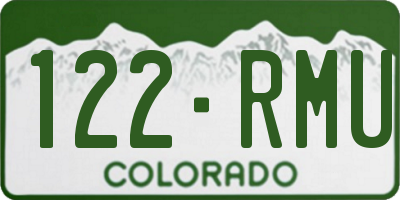 CO license plate 122RMU