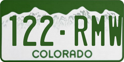 CO license plate 122RMW