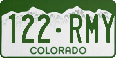 CO license plate 122RMY