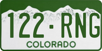 CO license plate 122RNG