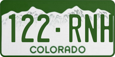 CO license plate 122RNH