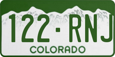 CO license plate 122RNJ