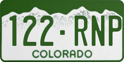 CO license plate 122RNP