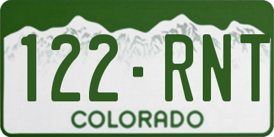 CO license plate 122RNT