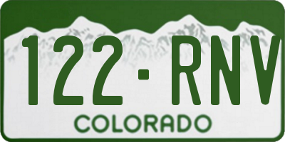 CO license plate 122RNV